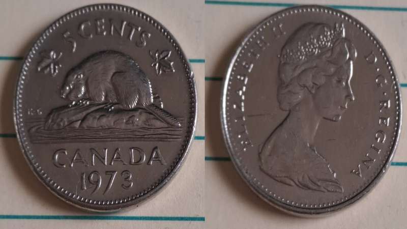 1973 - Canada -  AU/UNC - North American Beaver  - Demonetised - No - Nickel