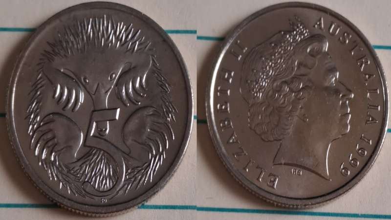 1998 - Australia  -  AU/UNC - 3rd portrait of Queen Elizabeth II - Demonetised - No - Copper-nickel