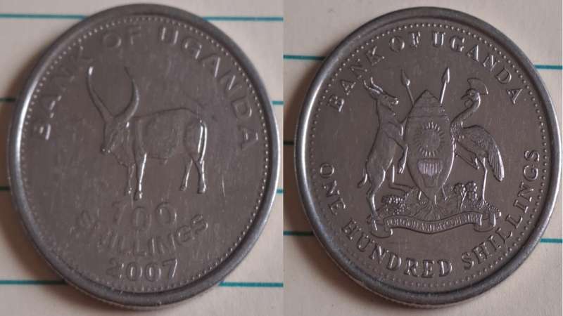 2007 - Uganda -  AU/UNC - Sanga cattle - Demonetised - No - Copper-nickel
