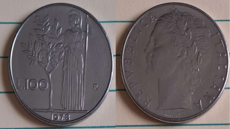1978 - Italy -  AU/UNC - Goddess Minerva - Demonetised Feb 2002 - Acmonital