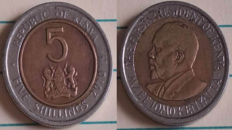 2010 - Kenya - 5 - Mzee Jomo Kenyatta - Demonetised - No - Bimetallic