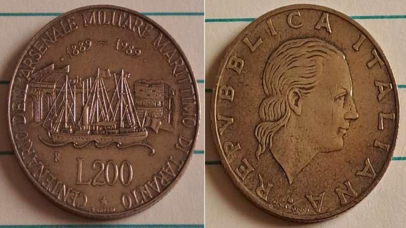 1989 - Italy - L.200 - Circulating commemorative coin - Demonetised Feb 2002 - Bronzital