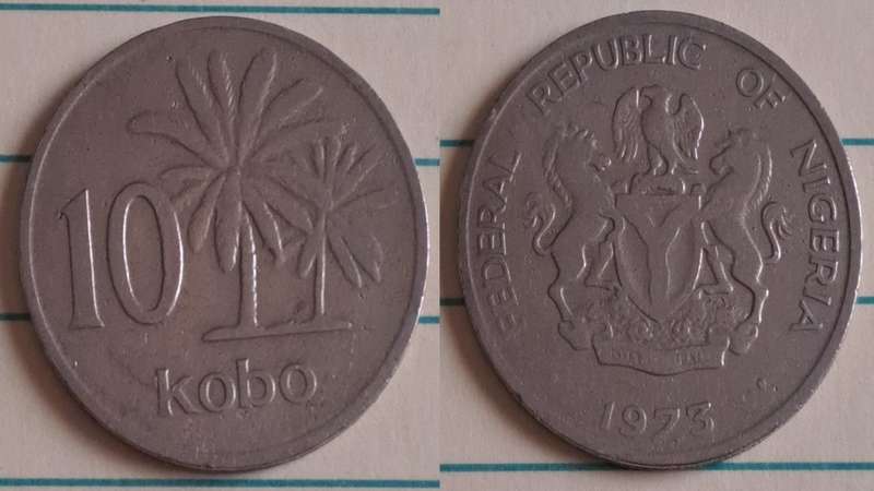 1973 - Nigeria - 10 - Coat of Arms - Demonetised 2007 - Copper-nickel