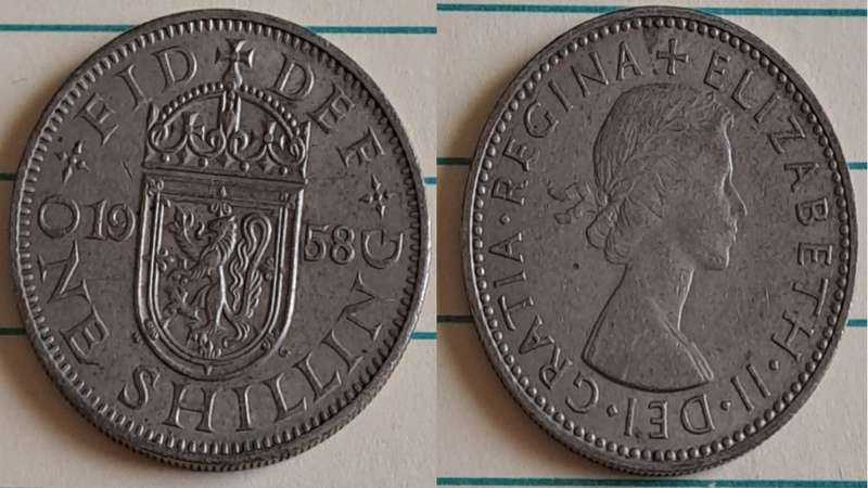 1958 - UK - 1 - Queen Elizabeth II - Demonetised Dec 1990 - Copper-nicke