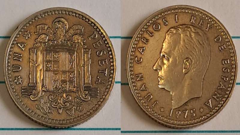 1975 - Spain - Una - Francisco Franco - Demonetised Jan 1997 - Aluminium bronze