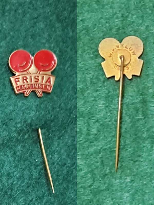 Pin: Vintage Dutch Advertising  - `Frisia Harlingen`  -  Red