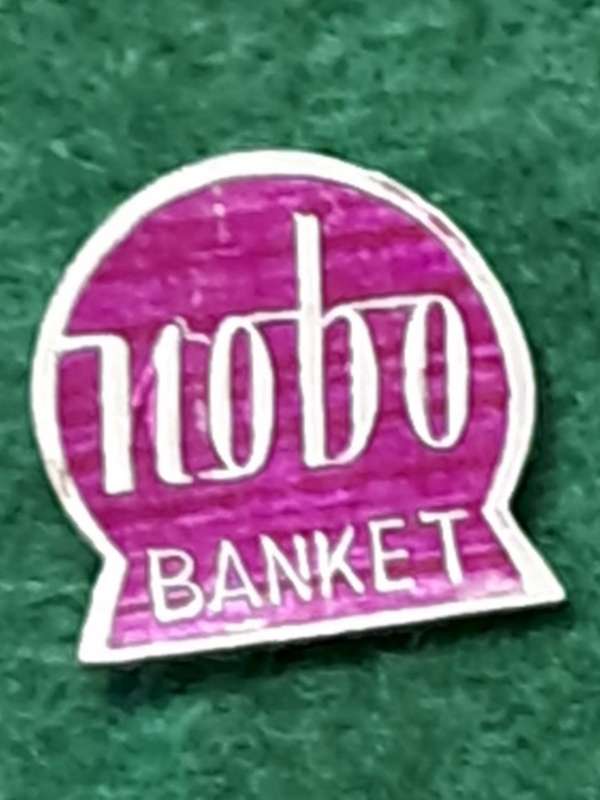 Pin: Vintage Dutch Advertising  - `Nobo Banket` - Purple