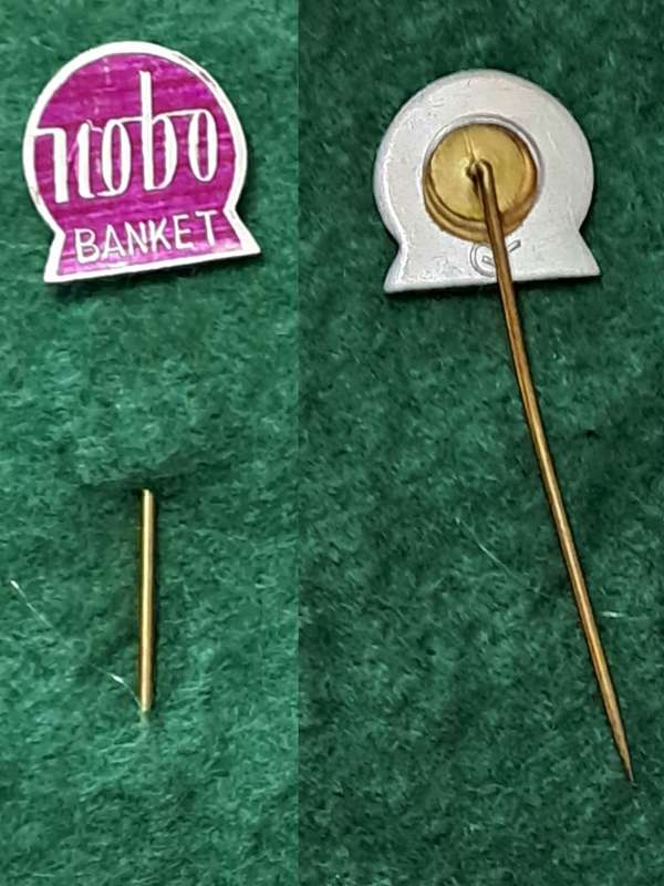 Pin: Vintage Dutch Advertising  - `Nobo Banket` - Purple