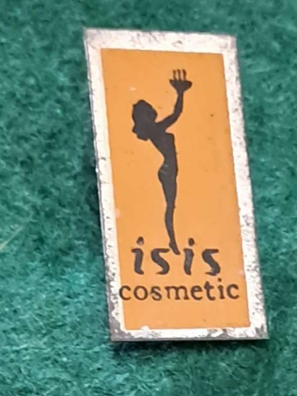 Pin: Vintage Dutch Advertising  - `Isis Cosmetic`  -  Orange
