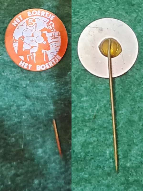 Pin: Vintage Dutch Advertising  - `Het Boertje` - Orange