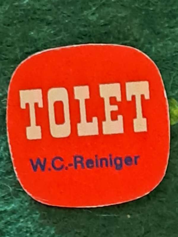 Pin: Vintage Dutch Advertising  - `Tolet W.C.-Reiniger`