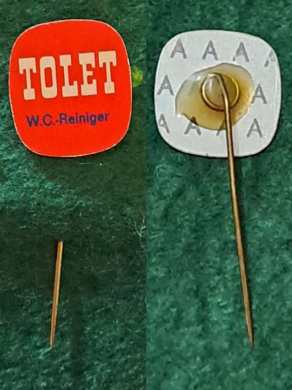 Pin: Vintage Dutch Advertising  - `Tolet W.C.-Reiniger`