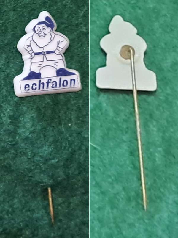 Pin: Vintage Dutch Advertising  - `Echfalon ` -  Blue on white