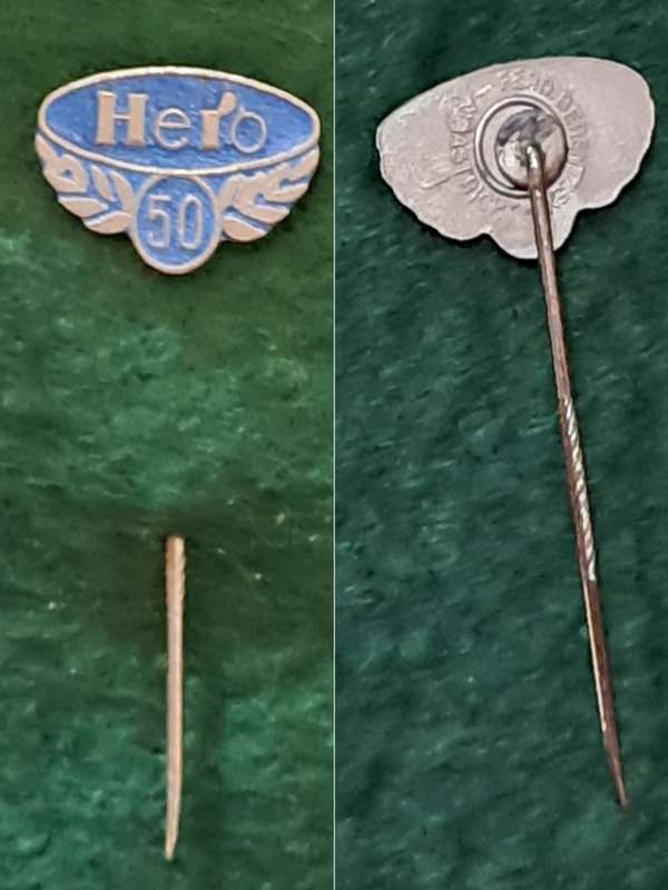 Pin: Vintage Dutch Advertising  - `Hero 50`  -  Blue
