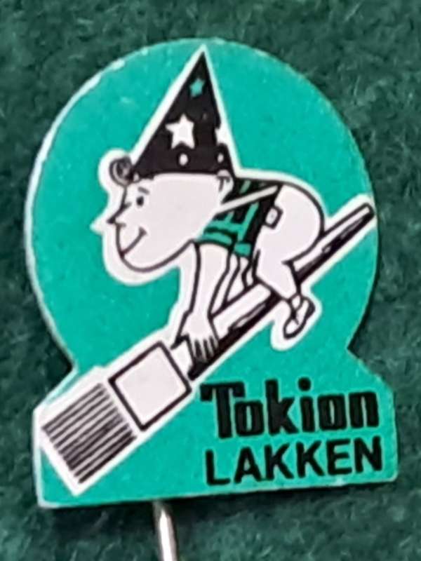 Pin: Vintage Dutch Advertising  - `Tokion Lakken ` - green