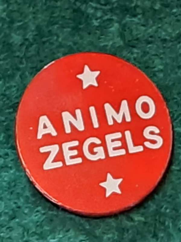 Pin: Vintage Dutch Advertising  - `Animo Zegels` -  Red