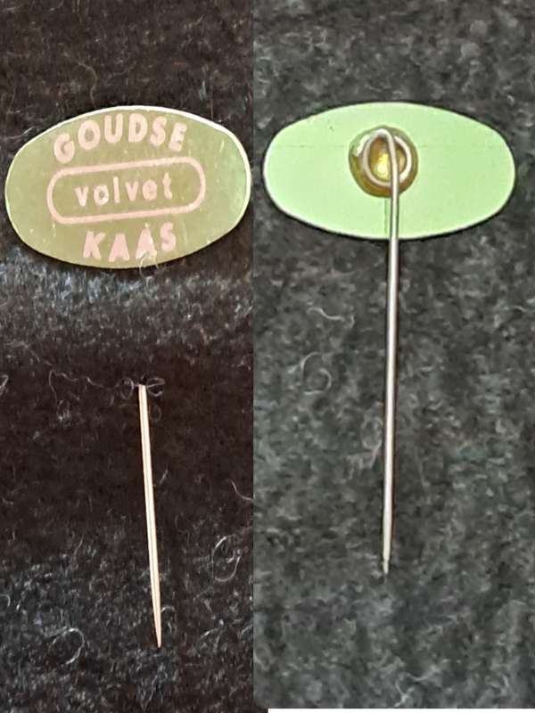 Pin: Vintage Dutch Advertising  - `Goudse volvet kaas` - green