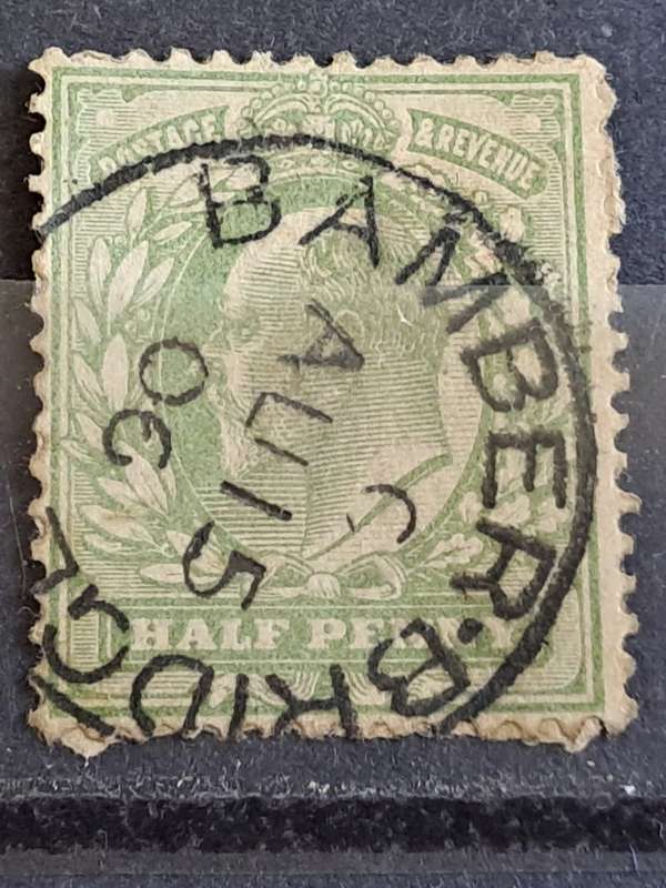 1906 - UK - Bamber Bridge Postmark -  Half Penny - King Edward VIII - Postage and Revenue