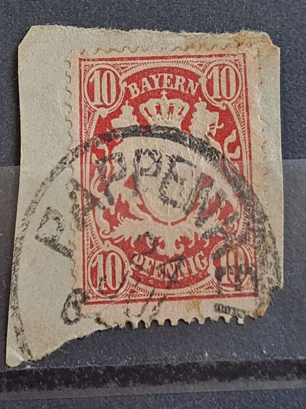1888-1900 - Bayern/Bavaria (Germany) - Pappenheim Cancel - 10 Pfennig - Coat of Arms