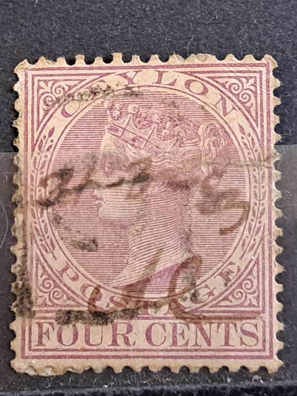 1880-1899 - Ceylon (Sri Lanka) - Four Cents -  CA Watermark - Queen Victoria