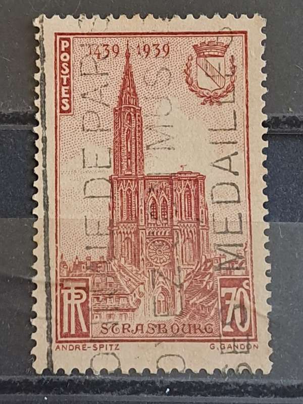 1938 - France - 70c - The 500th Anniversary of the Strasburg Cathedral