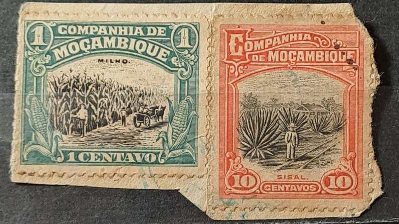 1918 - 1925 - Mozambique (Companhia de) - 1 + 10 - Milno +  Sisal