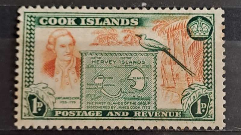 1949 - Cook Islands -  Unused - 1 - Captain James Cook - Postage and Revenue