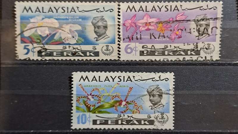 1965 - Malaysia - Perak - 5 + 6 + 10 - Orchids