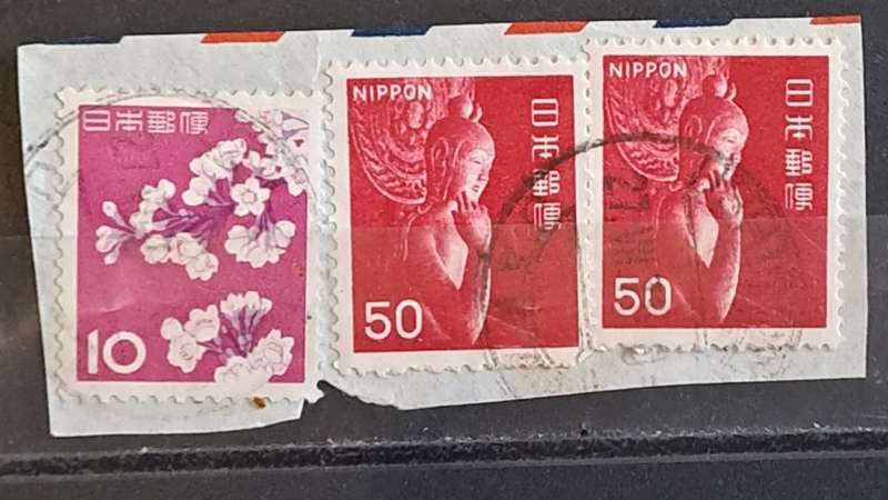 1966-1967/1961-1965 - Nippon (Japan) - 10 + 50 +50 - Local Motifs + Cherry Blossoms