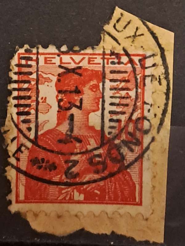1909 - Switzerland - Postmark La Chaux-de-Fonds - 10 - Helvetia