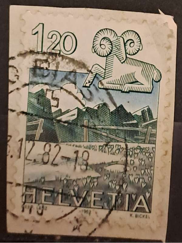 1982 - Switzerland - Postmark Biasca - 1.20 - Agriculture