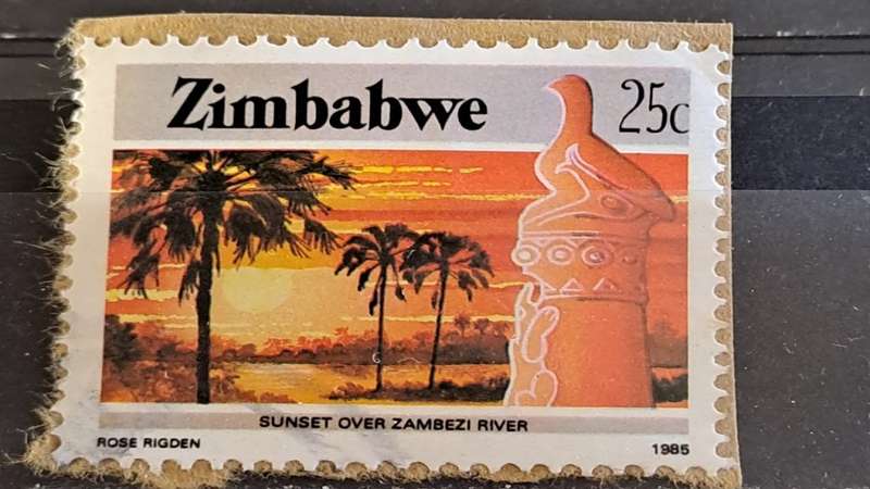 1985 - Zimbabwe - 25 - Sunset over Zambezi River