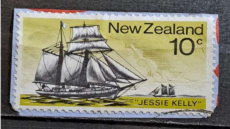 1975 - New Zealand - 10 - Historic Sailing Ships -  Jessie Kelly`