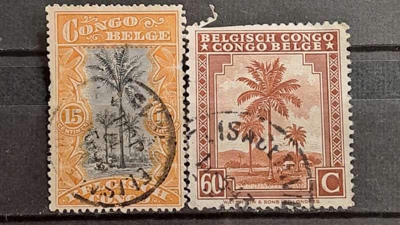 1910/1942 - Congo Belge - 15 + 60 - Definitive + Trees