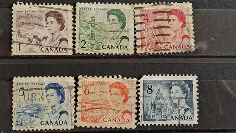 1967 - Canada - Queen Elizabeth II  -  Lot of 6