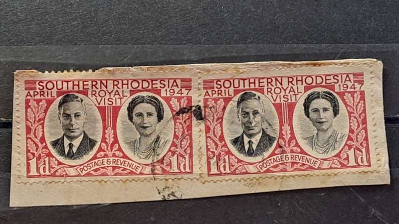 1947 - Southern Rhodesia - Pair 1P - Royal Visit