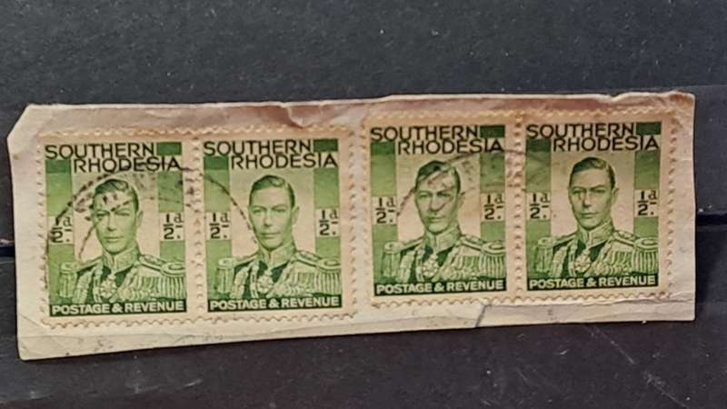 1937 - Southern Rhodesia -  Postmark Sinoia - 4 Piece ½ P - King George VI