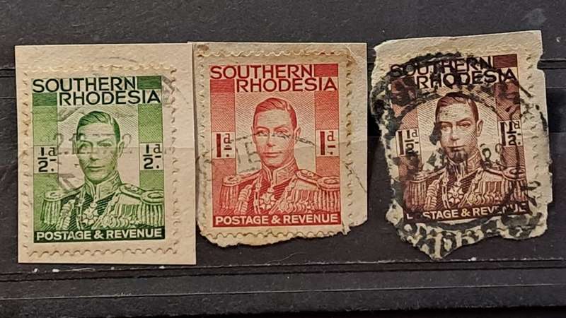 1937 - Southern Rhodesia - ½, 1, 1½ - King George VI