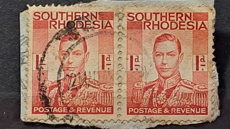 1937 - Southern Rhodesia - Pair 1P - King George VI
