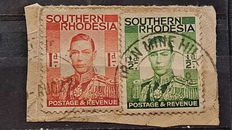 1937 - Southern Rhodesia - Postmark Broken Mine Hill - 1/2 + 1P - King George VI