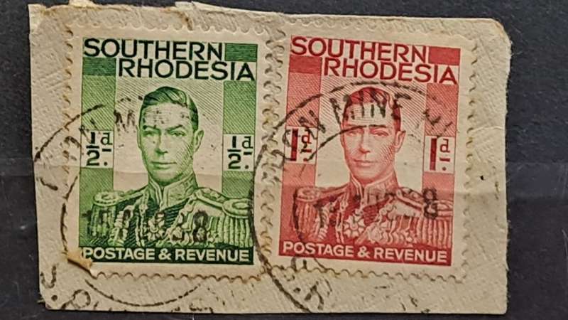 1937 - Southern Rhodesia - Postmark Broken Mine Hill - 1/2 + 1P - King George VI