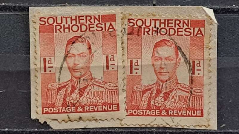 1937 - Southern Rhodesia - Pair 1P - King George VI
