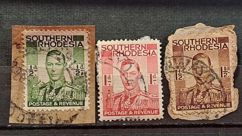 1937 - Southern Rhodesia - ½, 1, 1½ - King George VI