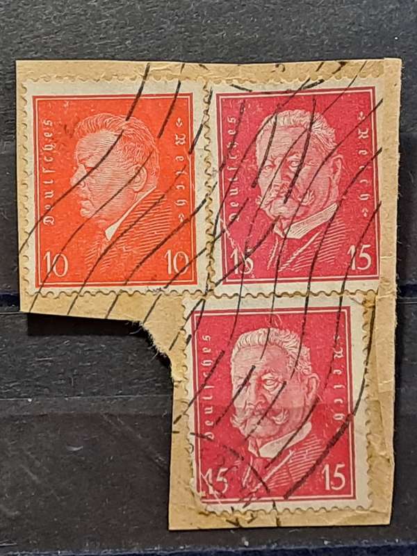 1928 - Deutches Reich - 10 + 15 + 15 - Friedrich Ebert + Paul von Hindenburg