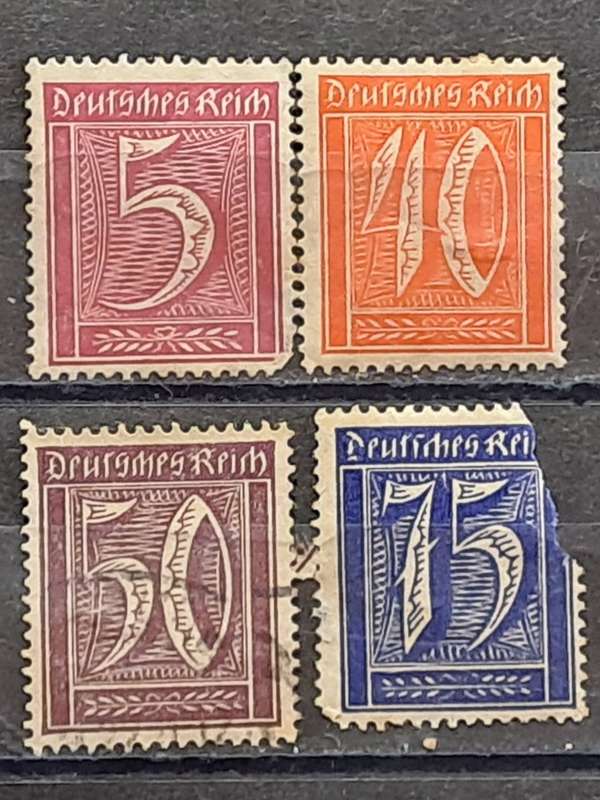 1921/1922 - Deutches Reich - 5 + 40 + 50 + 75 - Daily Stamps