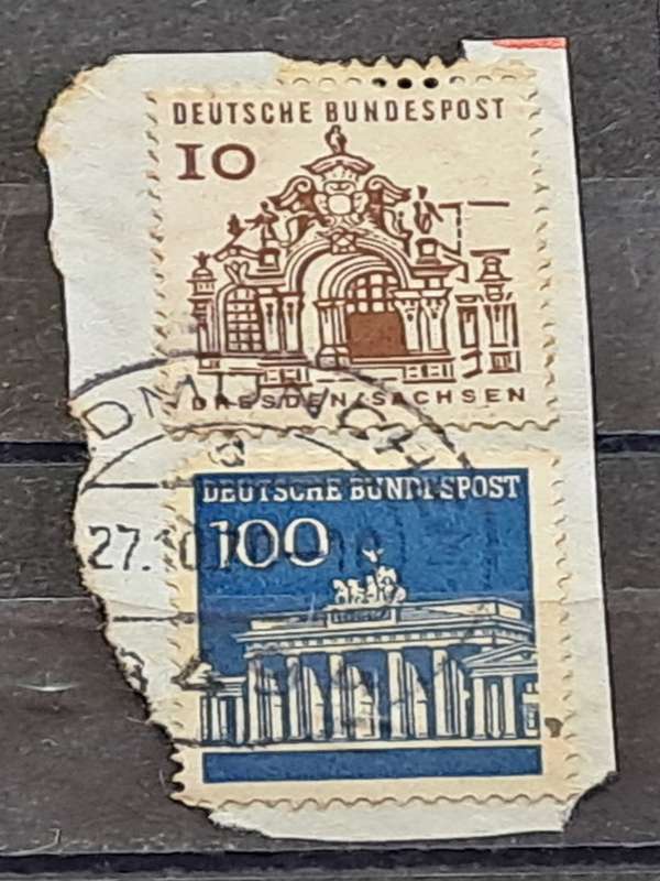 1964/1966 - Germany Deutche  Bundespost - 10 + 100 - Buildings + Brandenberg