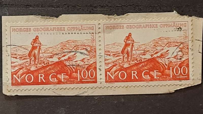 1973 - Norway - Pair 1.00  + 1.00 - The 200th Anniversary of the Foundation of the Geographic Measur