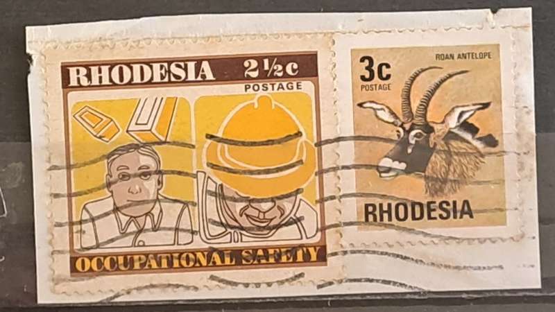 1976 - Rhodesia - 2½ + 3c - Occupational Safety + Antelopes, Flowers and Butterflies