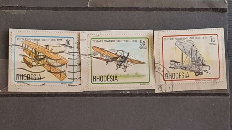 1978 - Rhodesia - 4 + 5 + 7 - The 75th Anniversary of Powered Flight