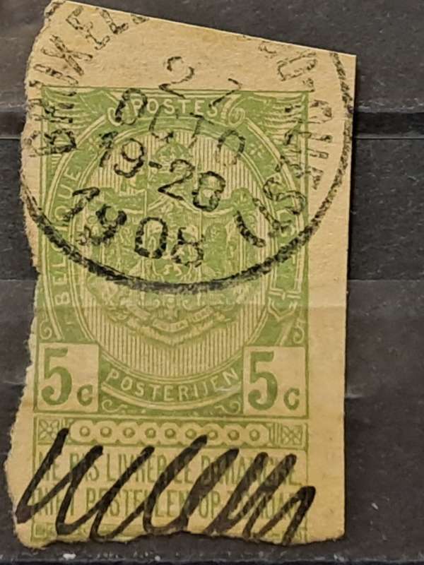 1908 - Belgium - Preprinted PostCard -  Postmark Bruxelles - 5 - Coat of Arms